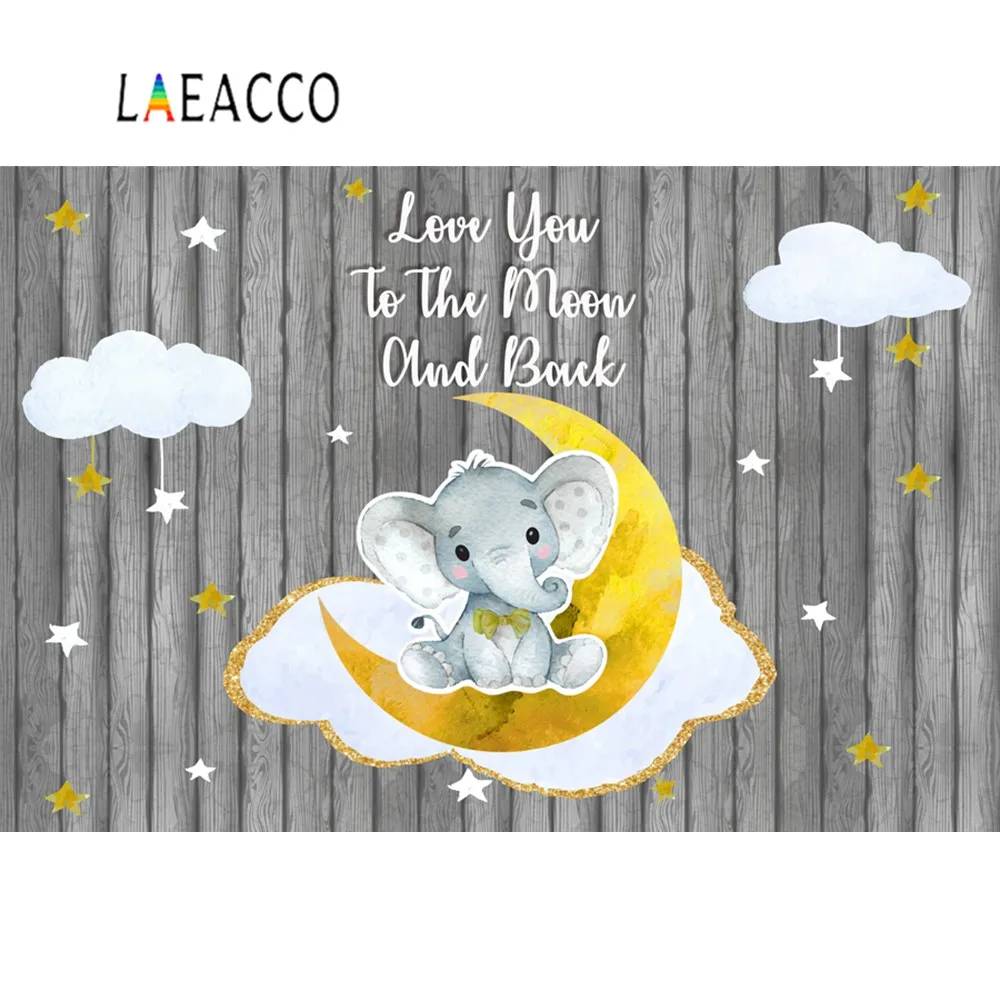 

Laeacco Elephant Baby Shower Background For Photography Wooden Floor Party Poster Portrait Photo Backdrop Photocall Photo Studio