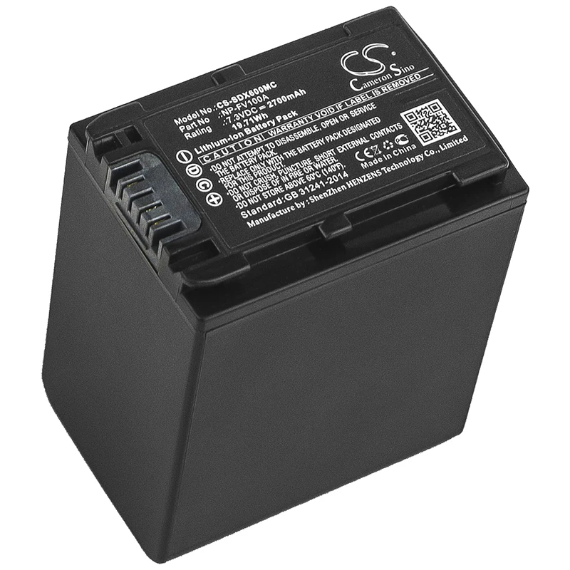 cameron sino 2700mah battery for SONY FDR-AX33 FDR-AX40 FDR-AX45 FDR-AX53 FDR-AX60 HDR-PJ675 NEX-VG30 NP-FV100A