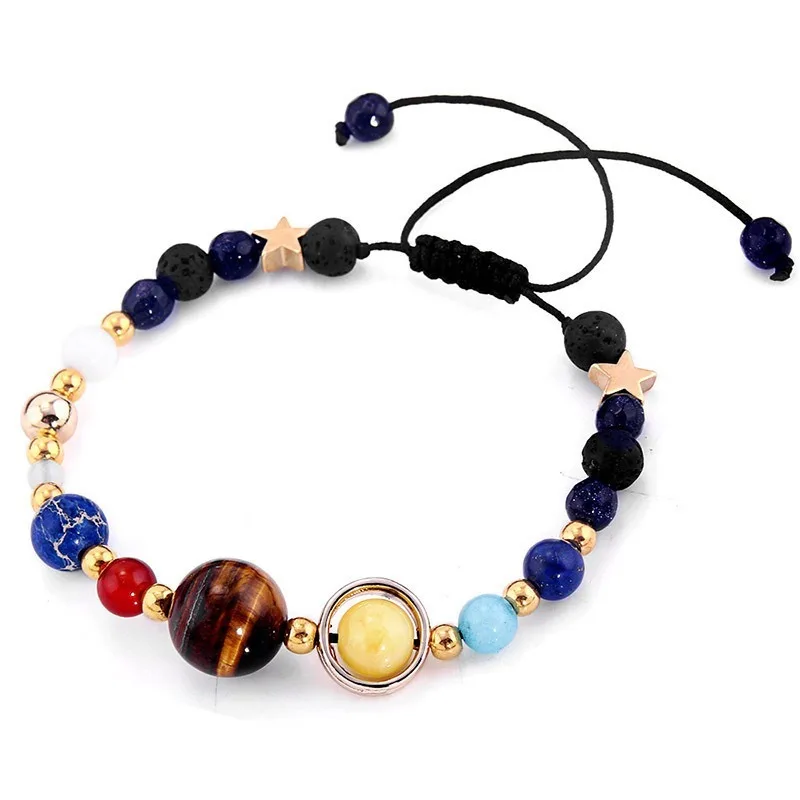 

Solar System Planet Men's Bracelet Protection Star Natural Stone Beads Neutral Bracelet Seven Pulse Bracelet