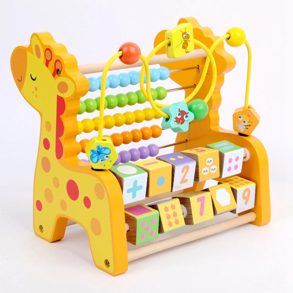 Многофункциональные игрушечные счеты, Деревянные Монтессори, математические игрушки вокруг бусин, обучающие средства для раннего обучения, развивающие игрушки для детей, подарок