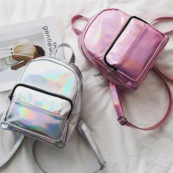 

Chic Holographic Backpack Cute Hologram School Shoulder Bag Satchel for Girls harajuku backpack travel casual leather daypacks