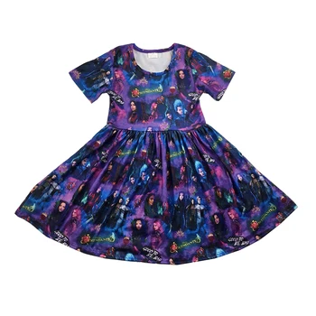 

hot sale girls clothing dress with twirly dress simple design sweet girl fashion clothes