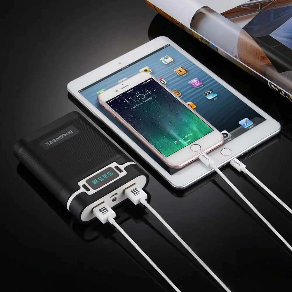 HAWEEL DIY 4 x 18650 Battery (Not Included) 10000mAh Power Bank Shell Box for For iPhone / Galaxy / Sony / HTC