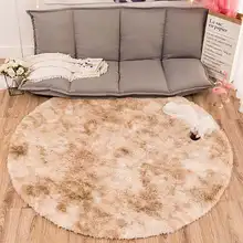 Розовый круглый ковер в скандинавском стиле, градиентный яркий коврик для гостиной, спальни, меховые коврики, большой размер, подвесная корзина ковер