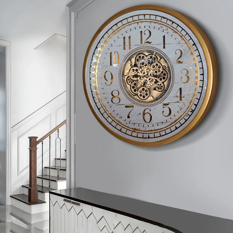 Large Wall Clock Modern Design Metal Watches Home Decor Turning Gears Clocks Living Room Decoration Reloj De Pared Gift | Дом и сад