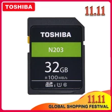 Оригинальная высокоскоростная карта памяти TOSHIBA SD N203 32G 64G 128G C10 поддержка sd-карт Full HD для съемки цифровых зеркальных фотокамер Canon Nikon