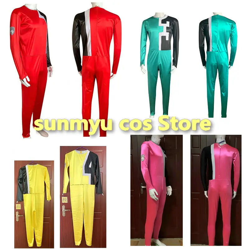 

Tokusou Sentai Dekaranger Deka red yellow green pink bodysuits Cosplay Costume,Custom Size Halloween