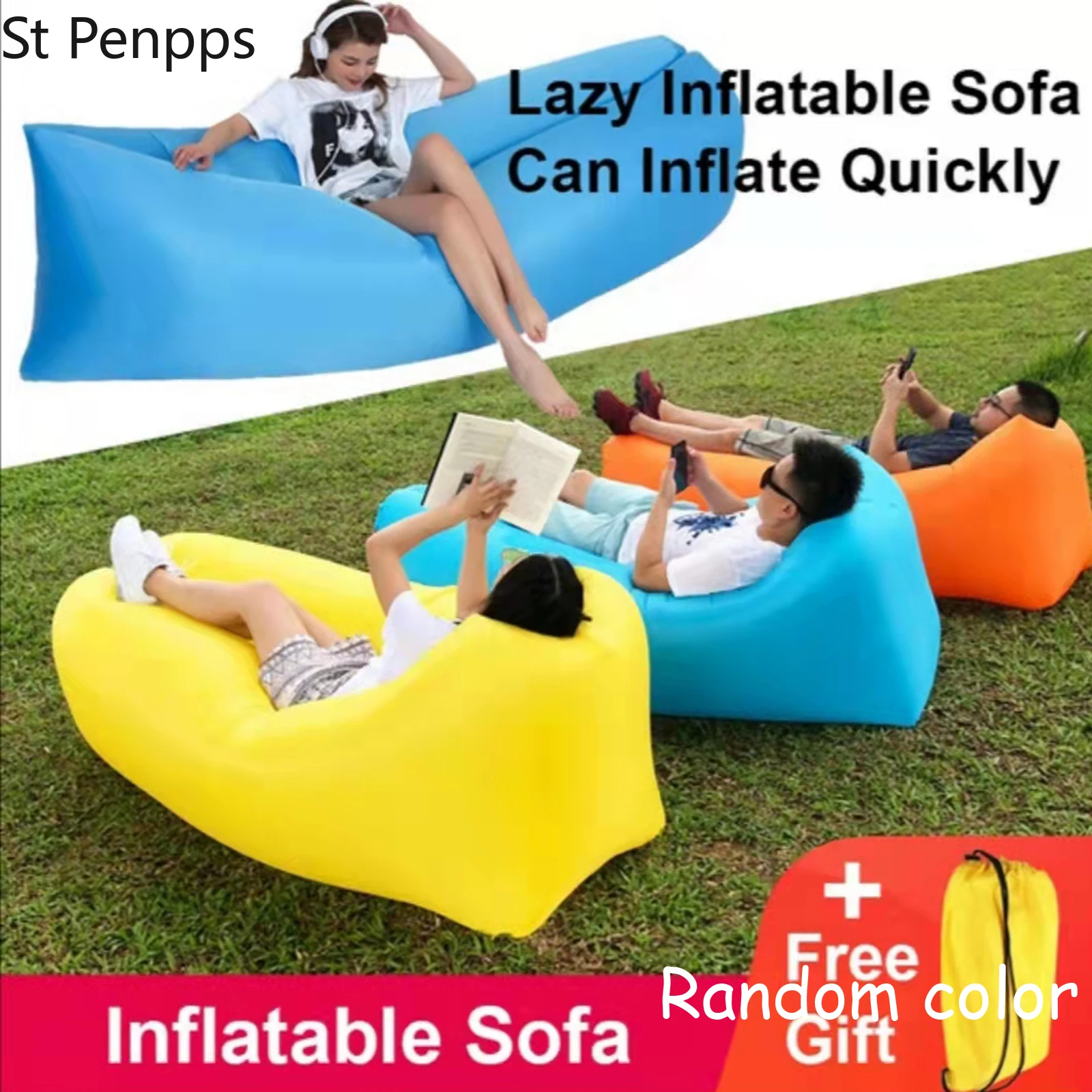 Camping chair Beach Picnic Inflatable Sofa Lazy Ultralight Down Sleeping Bag Air Bed Lounger Outdoor Furniture | Мебель