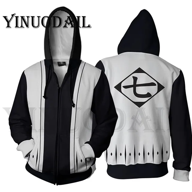 Men And Women Zip Up Hoodies Anime Bleach Hoodie Komamura Soji Squad 7 Captain Sweatshirt Cosplay Costumes Harajuku Streetwear Hoodies Sweatshirts Aliexpress