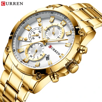 

CURREN Brand Creative Design Chronograph Watches Men Luxury Quartz Wristwatch With Stainless Steel Sport Watch Male Clock Reloj