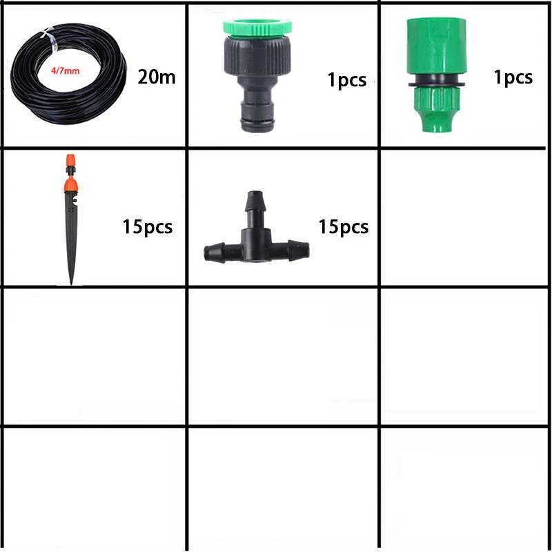 20M kit DIY Автоматическая микро капельная система орошения сада спрей самополива наборы с регулируемой капельницей - Цвет: 20M kit