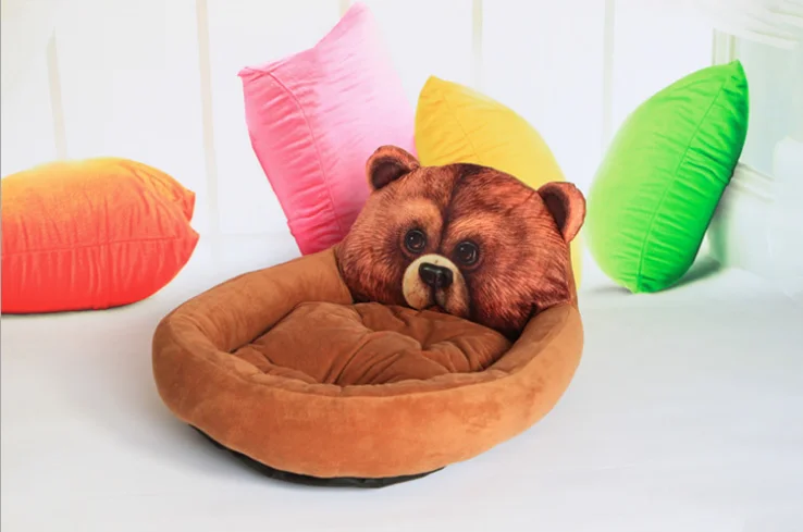 Забавные 3D Мультяшные животные для домашних животных, кровати для собак, зимняя подушка, стиль, диван для маленьких и средних собак, кошек, щенков, флисовая кровать - Цвет: Зеленый