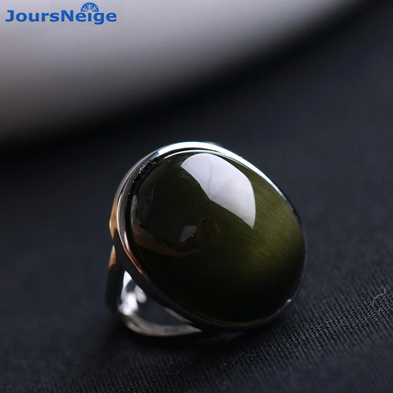 Bague Homme Femme HIJONES Mosaïque Pierre Oeil De Chat Acier Inoxydable Opale Large - Bijou Élégant Et Unique