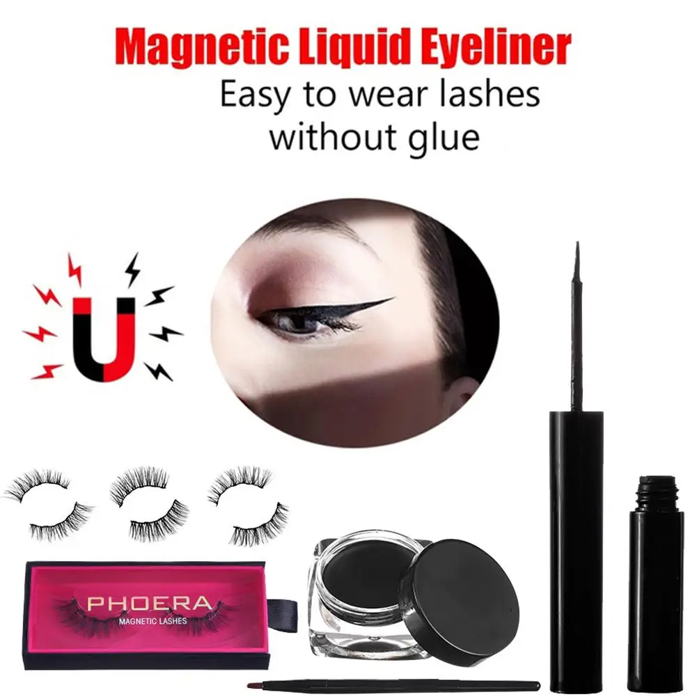 

Magnetic Eyelashes With 3 Magnets Magnetic Lashes Natural False Eyelashes Magnet Lashes With Eyelashes Applicator