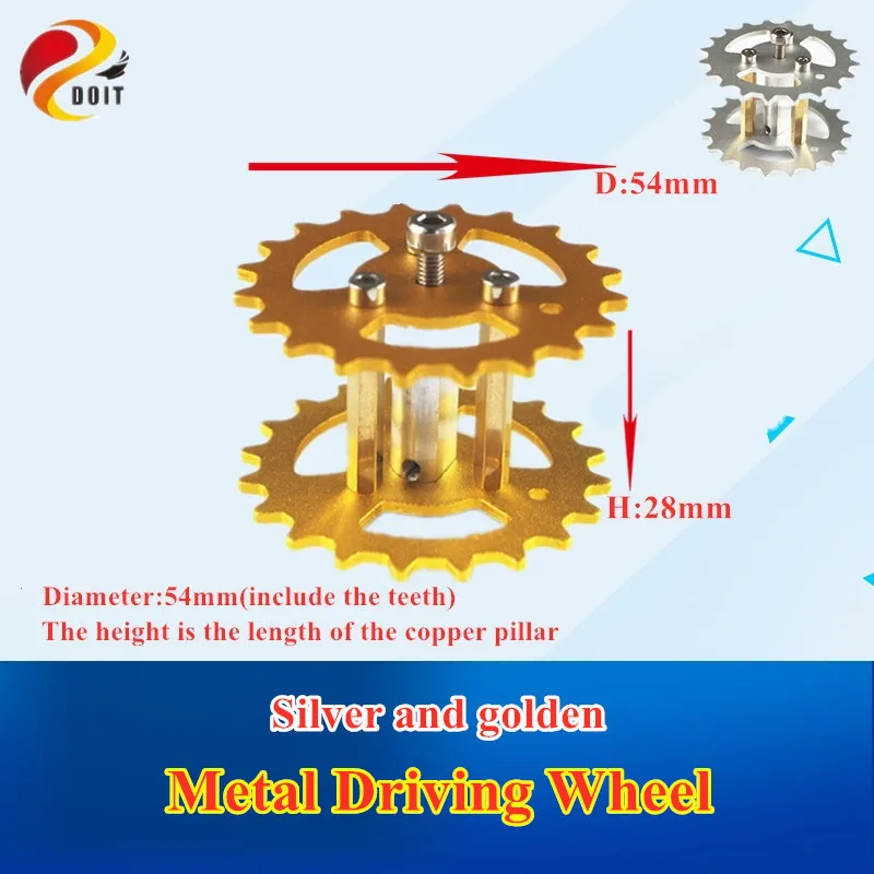 

DOIT 2pcs Metal Driving Wheel for Robot Tank Car Chassis, Action Wheel by Caterpillar Remote Control Toys Drive DIY