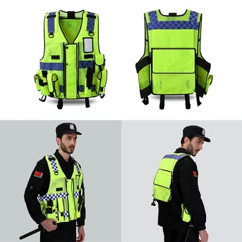 

High Visibility Work Safety Vest Reflective Driving Jacket Night Security Waistcoat With Pockets Running Reflective Vest