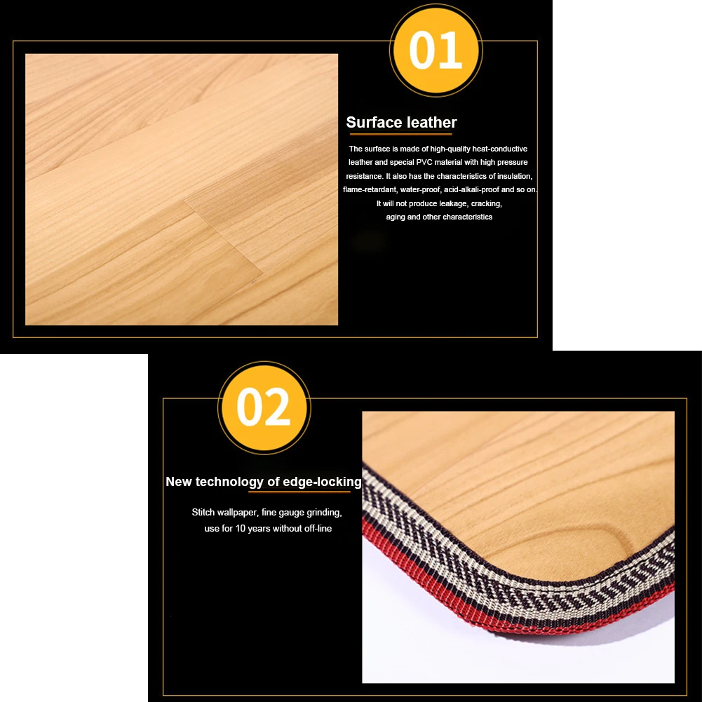 Plug Carpet Feet Warmer Electric Heating Mat Home Unisex Non Slip Floor Pad Office Waterproof Winter Carbon Crystal