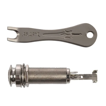 

1Pc Mono Long Input Output Threaded Guitar Barrel Jack New 1/4 Inch & 1Pc Acoustic Guitar Ukulele String Bridge Pin Puller Pulli
