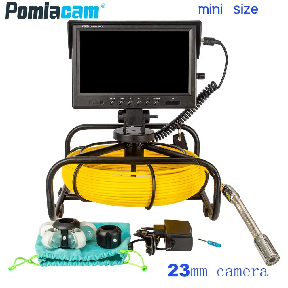 

20M 30M 50M Sewer Pipe Inspection Video Camera, 16GB TF Card DVR IP68 Drain Sewer Pipeline Industrial Endoscope with 9 Monitor