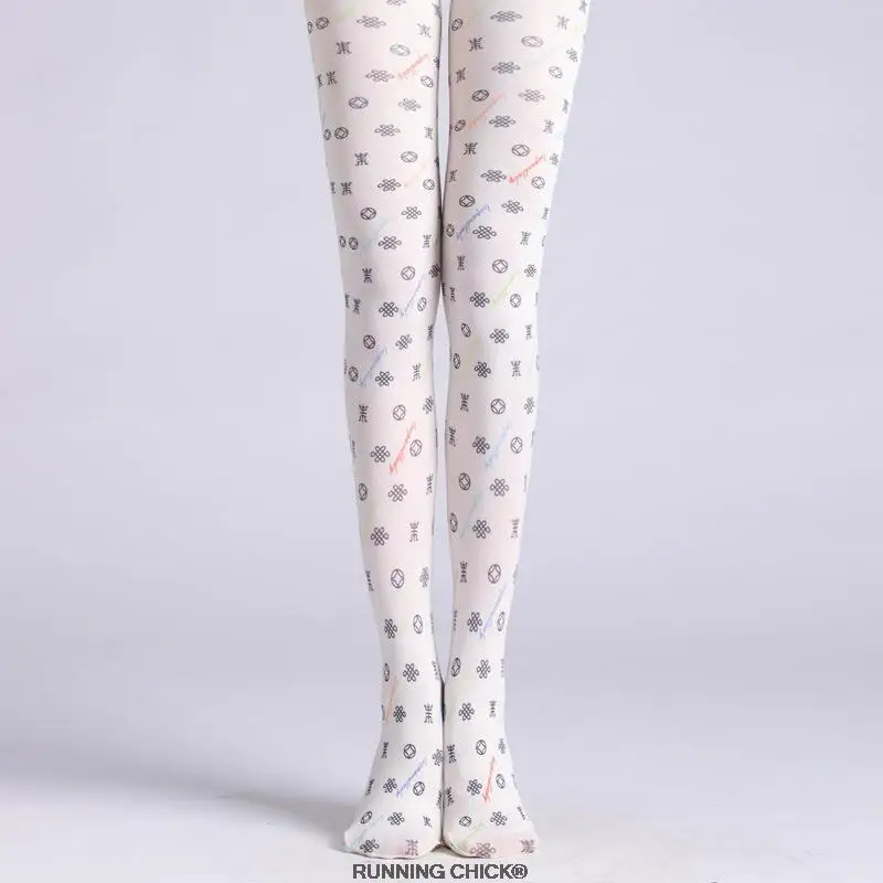 

Graphic Printing Pantyhose Tight Women Letter Running Chick Cn(origin) Polyester STANDARD