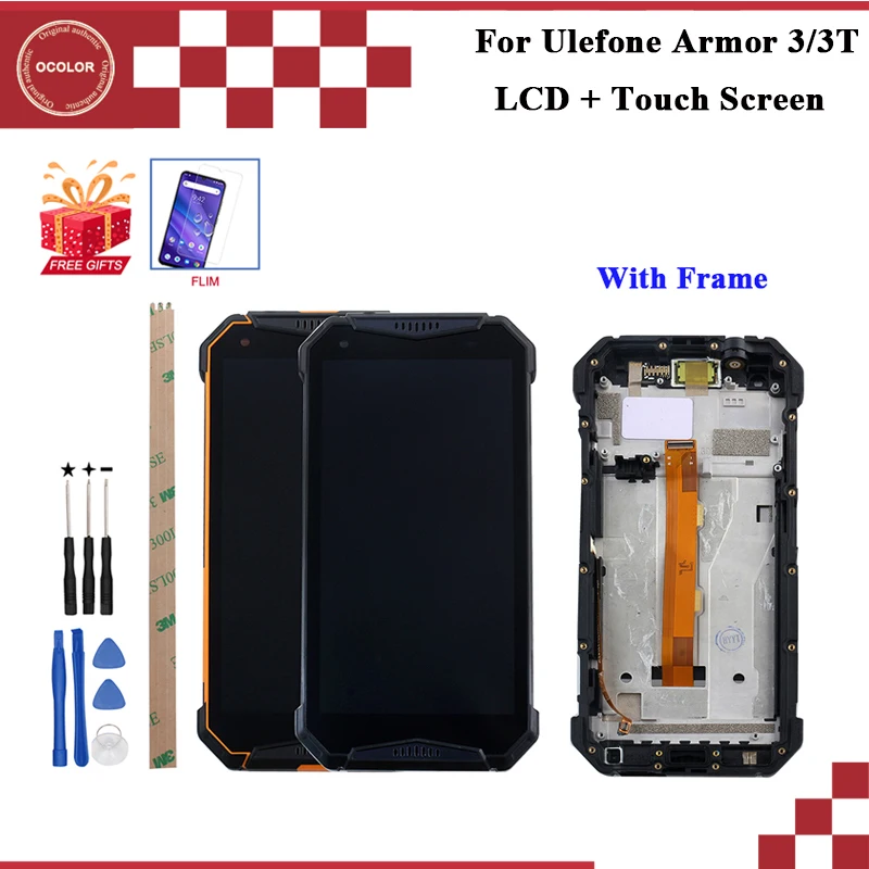 Ocolor для Ulefone Armor 3 ЖК-дисплей и сенсорный экран 5 7 дюйма + пленка 3T Инструменты клей