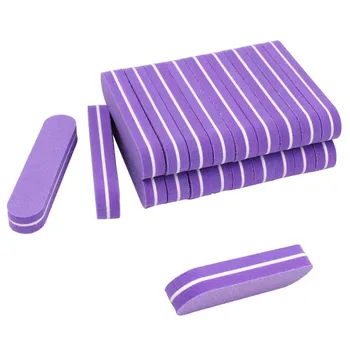 

20pcs Purple Mini Nail FileDouble Sided Papersand Nail Art Pedicure And Manicure Tool Polish Sanding Washable Nail Care Buffing