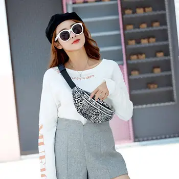 

New Fashion Crossbody Bag Delicate Texture Leopard Print Fanny Chest Pack Leather Waist Pouch Women Shoulder Crossbody Bag