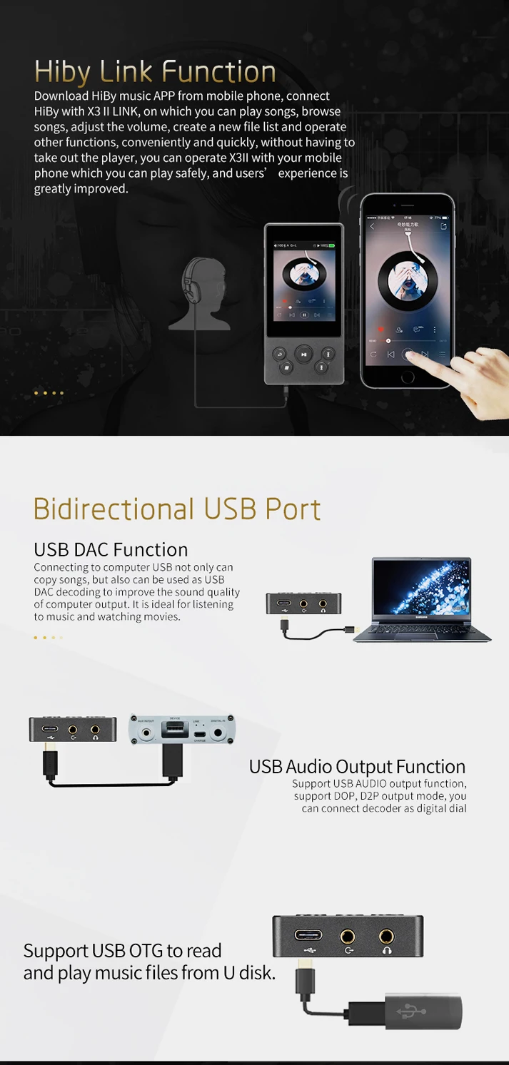 XDuoo X3II X3 II USB DAC MP3-плеер Bluetooth 4,0 AK4490 Портативный HIFI музыкальный mp3-плеер DSD128 без потерь/WAV/FLAC USB порт