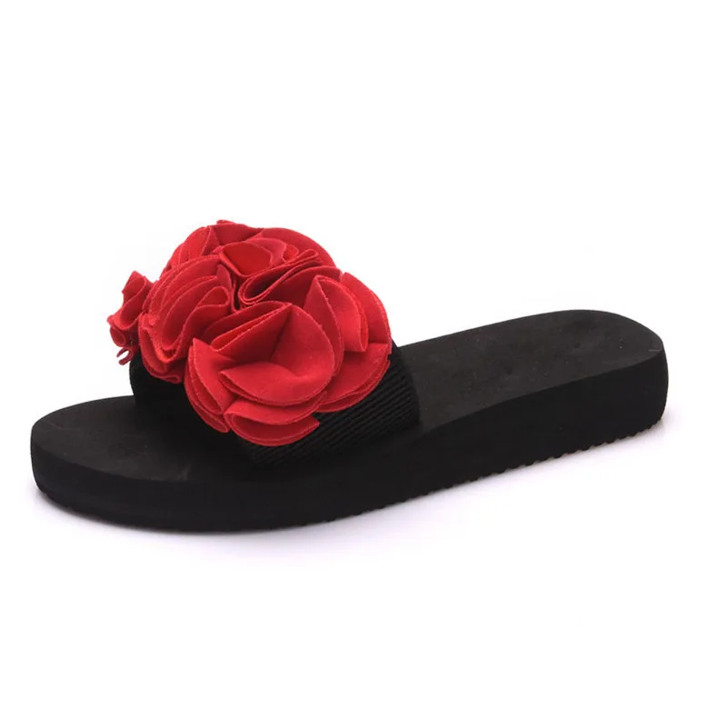 

Fashion Women Slippers Summer Beach Shoes Woman Thick Soles Platform Ladies Sandals Flowers Flip Flops Shoes XKD8020