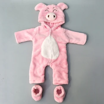 

40cm doll clothes for 43cm Baby doll boy clothes pants pink pig set for 17 inch babies doll oufit wear set