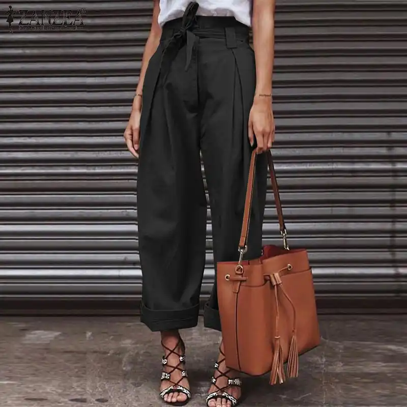 high waisted paperbag trousers plus size