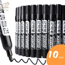 

5/10pcs Permanent Paint Marker Pen Oily Waterproof Black Pen for Tyre Markers Quick Drying Signature Pen Stationery Supplies