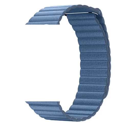 Кожаный ремешок-петля для apple watch, ремешок для apple watch 5, 4, ремешок 44 мм, 40 мм, iWatch, ремешок 42 мм/38 мм, браслет с магнитной застежкой, ремешок для часов - Цвет ремешка: cornflower