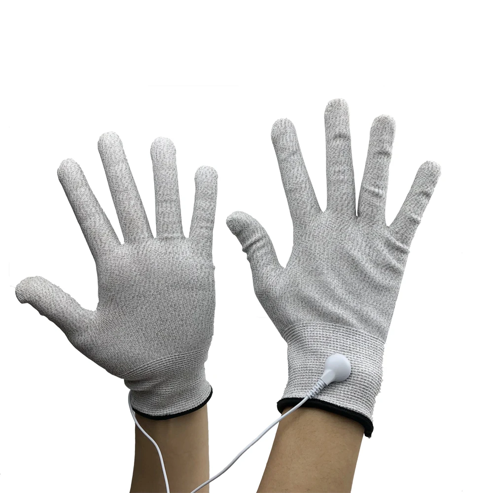 EMS Magic Glove with 1.5M Button Cable Electricity Conductive Face Body magic Therapeutic apparatus beauty Gloves