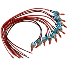 

10pcs/lot Mini Toggle Switches ON/Off SPST with Pre-soldered Wires for Truck Car Industrial Equipment Emergency Lighting