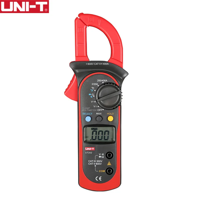 

UNI-T UT202A 400-600A Ditgital Current Clamp Meters Diagnostic Tool Resistance Tester NCV Test DC/AC Multimeter