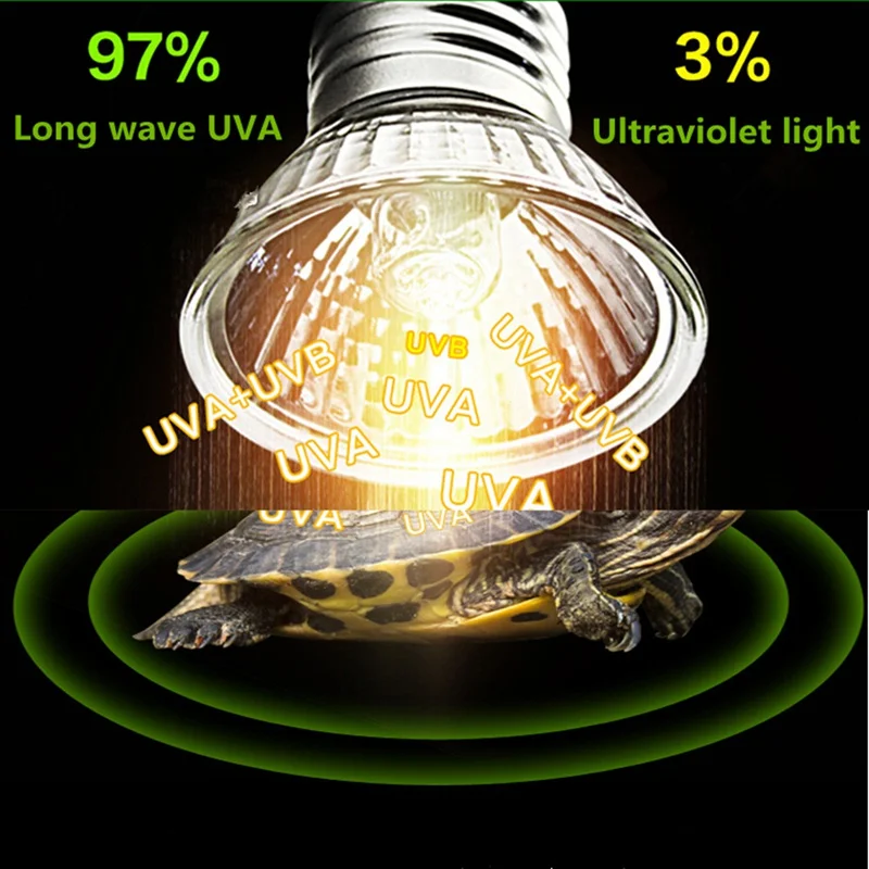25/50/75 Вт UVA+ UVB 3,0 лампа для рептилий лампы черепаха гигантская УФ-лампы Лампа накаливания амфибии ящерицы Температура контроллер - Цвет: 25W