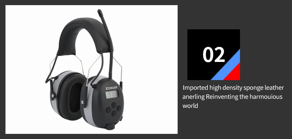 Zohan digital amfm estéreo rádio orelha muffs