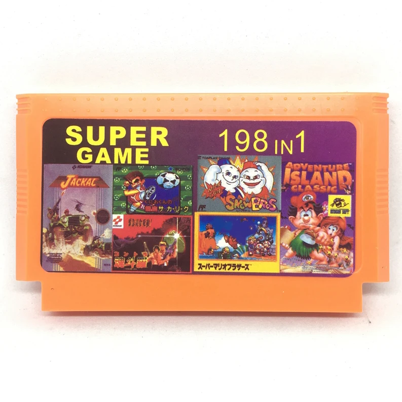 Горячие игры 198 В 1 картридж 60 Pin игра карта для 8 бит игрока со снегом Брос против |