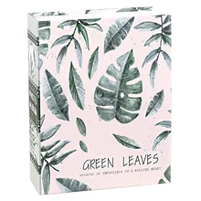 Green Plant Print 5/7-inch Photo Album Memory Book for Wedding Photo Gift Picture Card Collect Holder 100-200 Page Small Albums