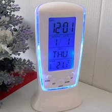 HQ светодиодный цифровой ЖК-будильник календарь термометр с голубой подсветкой Настольные часы reloj despertador светодиодный часы настольные часы