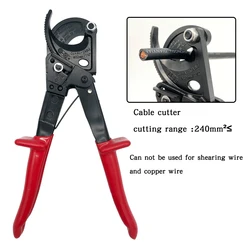Coupe câble à cliquet HS 325A, 240 mm2, couteau rapide, Machine de découpe de bord de câble métallique, outils manuels de Maintenance électrique 