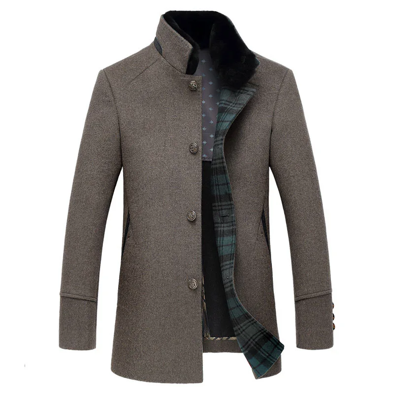 

High quality stand collar single breasted wool coats outerwear men 2019 new style fashion smart casual woolen jackets