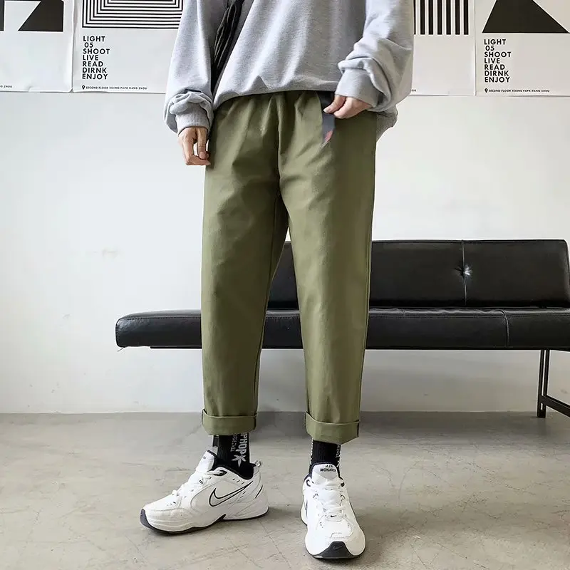 

2019 Bib Overall Men Spring And Autumn Popular Brand Multi-pockets Trend of Fashion Students Pure Cotton Pants Loose Casual Pant
