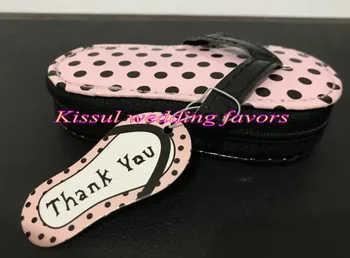 

(10 Sets/Lot) Charming Wedding keepsake of Pink Polka Flip Flop Pedicure Set and Black Purse manicure set Bridal Shower Gift