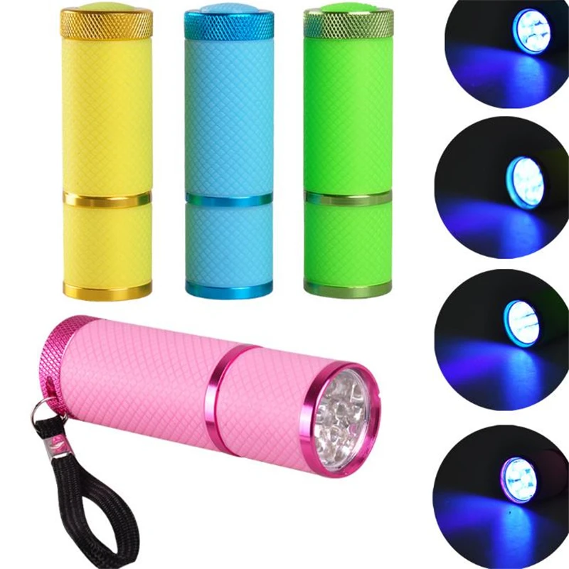 9LED портативный мини фототерапия машина УФ кристалл ультрафиолетовая лампа