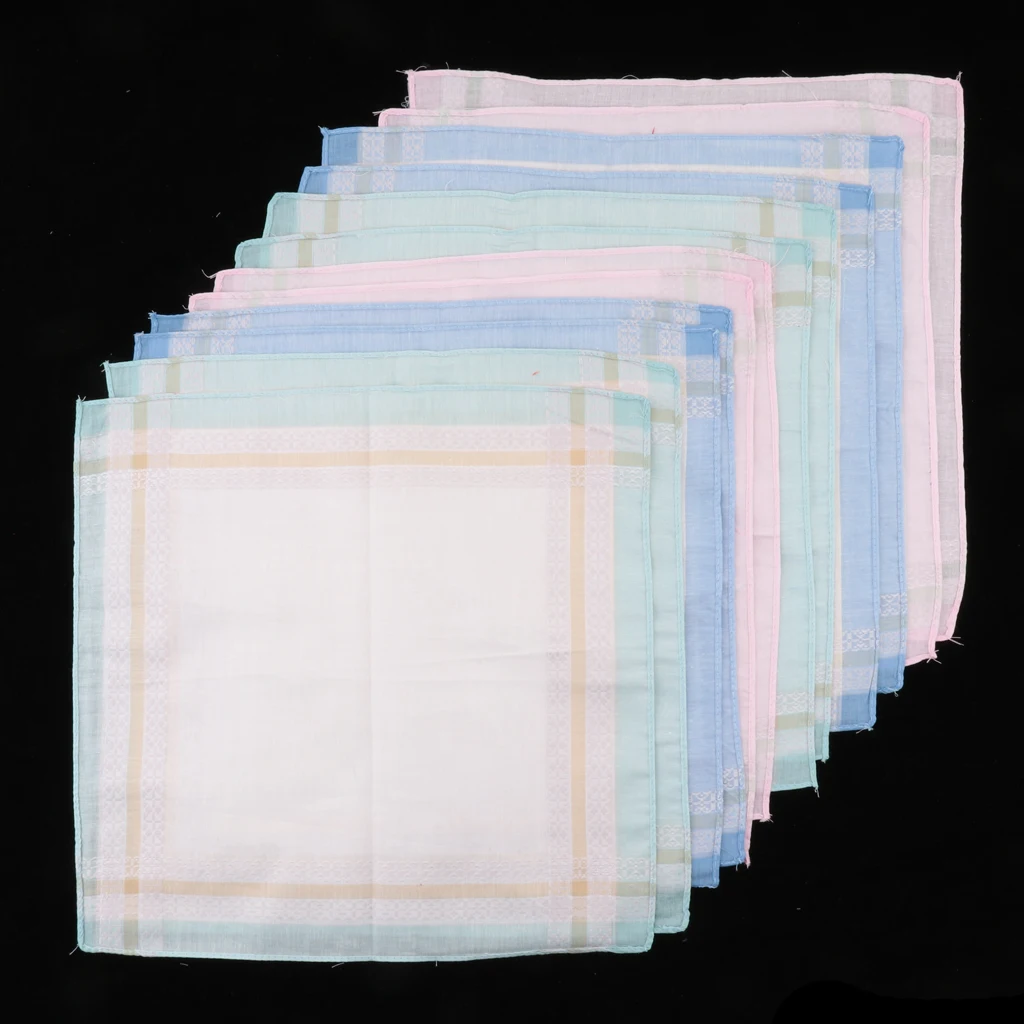 Набор из 12 Для мужчин Для женщин платки карманные нагрудный платок х/б, в ретро-стиле; дизайнерские тапочки в полоску, 30X30 см