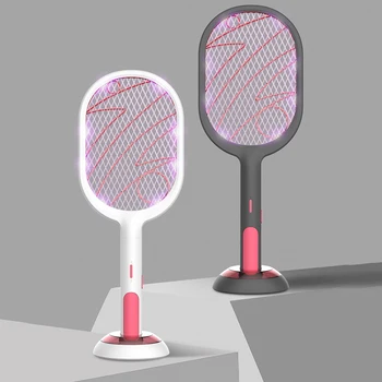 

Mosquito Swatter Killer Led Light Tennis Bat Handheld Racket USB Rechargeable Electric Fly Insect Racket Zapper Killer Home