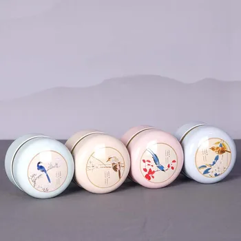 

Hongma Tea Storage Canister Tin Flower Pattern for Loose Tea Coffee Candy Japanese Style