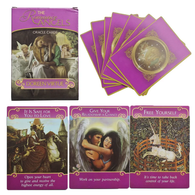 

Romance Angels Oracle English Gold-plated Divination Card Family Interactive Board Game Toys